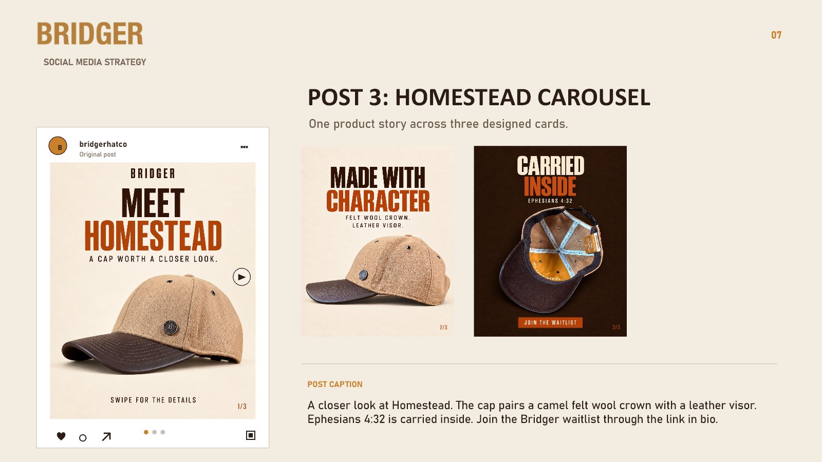 Slide showing the three-card Homestead carousel and its caption