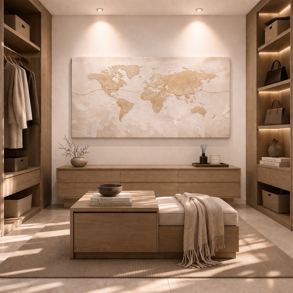 Canvas artwork placed in a generated scene: interior placement